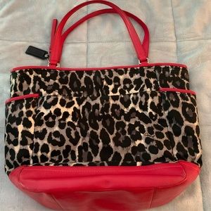 Coach Park Ocelot Print North South Tote